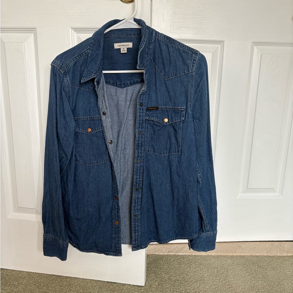 Calvin Klein Dark Blue Denim Shirt Jacket